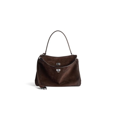 BALENCIAGA WOMEN'S RODEO HANDBAG MEDIUM IN LIGHT ESPRESSO 7897722AB4G2308 (35*23.3*10.9cm)